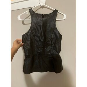 Express Faux leather peplum Top
